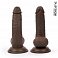 Фото-1 Фаллоимитатор EroWoman Realistic коричневый реалистичный с мошонкой на присоске 18 см