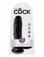 Фаллоимитатор King Cock реалистичный на присоске из ПВХ 22 см черный
