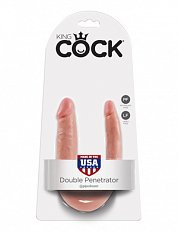 Фаллоимитатор King Cock двойной из ПВХ телесный 12,7 см