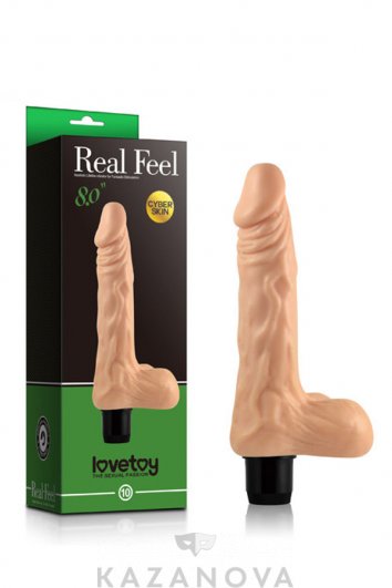 Вибратор с мошонкой Real Feel Love Toy 20,5 см телесный