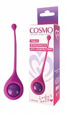 Вагинальный шарик Cosmo Lady's balls розовый из медицинского силикона 032