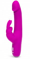 Вибратор Happy Rabbit Realistic Slim с клиторальным стимулятором фиолетовый 15 режимов