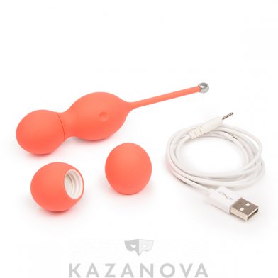 Фото-6 Тренажер Кегеля с вибрацией и сменными насадками разного веса We-Vibe Bloom оранжевый
