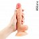 Фото-2 Фаллоимитатор EroWoman Realistic телесный реалистичный с мошонкой на присоске 19 см