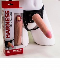 Страпон Harness на трусиках универсальный из киберкожи 16 см