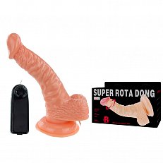 Вибратор с ротацией Baile Super Rota Dong реалистичный многоскоростной