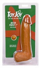 Фаллоимитатор с мошонкой без присоски Toy Joy мулат