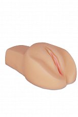 Вагина с виброяйцом LoveToy 17 см телесная из киберкожи