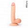 Фото-1 Фаллоимитатор EroWoman Realistic телесный реалистичный с мошонкой на присоске 20,5 см