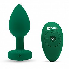 Анальная втулка B-Vibe Jewel Plug с вибрацией, стразой и пультом д/у