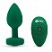 Анальная втулка B-Vibe Jewel Plug с вибрацией, стразой и пультом д/у