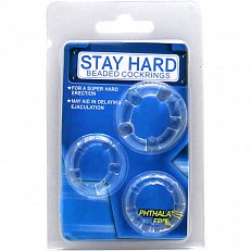 Эрекционное кольцо Stay Hard прозрачное из силикона набор 3 шт.