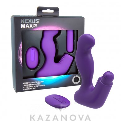 Анальный стимулятор NEXUS Max 20 фиолетовый с вибропулей и пультом д/у
