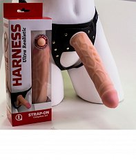 Страпон Harness на трусиках универсальный из киберкожи 21 см