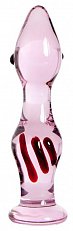 Анальный плаг Sexus Glass стеклянный розовый 15 см