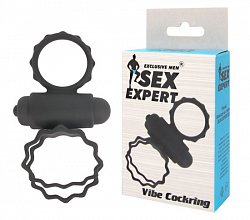 Кольцо эрекционное с вибрацией SexExpert Vibe Cockring