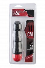 Вибратор ToyFa Black&Red рельефный многопрограммный черный 17 см