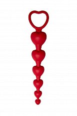 Анальная цепочка Le Frivole Core Love Beam из силикона красная