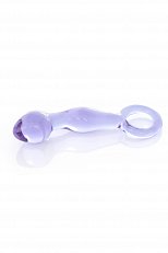Фаллоимитатор стеклянный с кольцом Sexus Glass фиолетовый