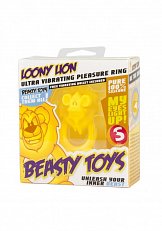 Виброкольцо Beasty Toys Looney Lion из силикона желтое