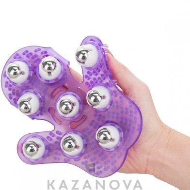 Фото-4 Перчатка массажная Roller Balls Massager фиолетовая