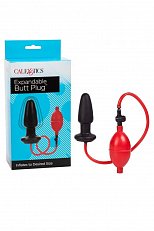 Анальный плаг-расширитель California Exotic Expandable Butt Plug с грушей чёрный