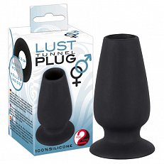 Анальный туннель Lust Tunnel Plug M из силикона черный