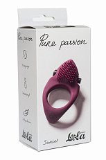 Виброкольцо Lola Toys Pure Passion Sunset из медицинского силикона бордовое