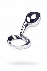 Анальная пробка Toyfa Metal из металла с ручкой-кольцом 9 см