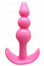 Анальная втулка Jelly Pleasure Beads Pink розовая 8,5 см