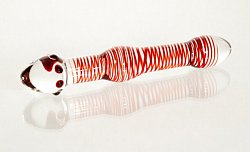 Фаллоимитатор двусторонний стеклянный Sexus Glass красный 20 см