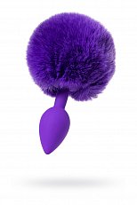 Анальная втулка ToyFa ToDo Sweet Bunny из силикона с фиолетовым мехом