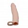 Фото-1 Насадка увеличивающая SexExpert с кольцом на мошонку телесная 17,5 см