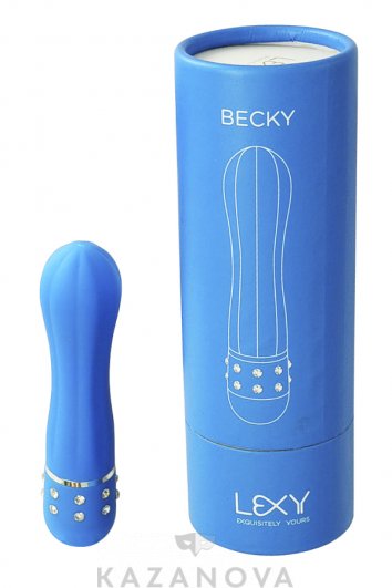 Вибратор со стразами Lexy Becky синий 11,5 см