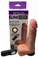 Насадка для страпона Uni Cock с вибрацией и коннектером из киберкожи реалистичная 15 см 413