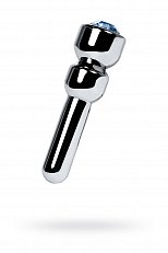 Уретральный плаг Toyfa Metal металлический с красным стразом 3,6 см