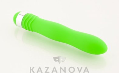 Вибратор многоскоростной пластиковый Sexus зеленый 18 см