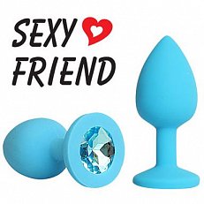 Анальный плаг Sexy Friend с голубой стразой