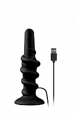 Анальная втулка Shove Up Usb с вибрацией черная