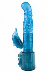 Ротатор для G-точки с клиторальным стимулятором Blue Juice синий