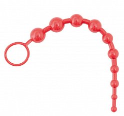 Анальная цепочка ToyFa Black&Red красная из ПВХ 30 см 302