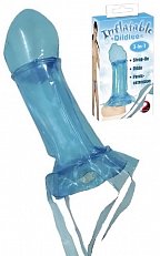 Страпон пустотелый Inflatable Dildiee голубой 13 см