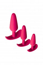 Набор анальных втулок Popo Pleasure из медицинского силикона розовый 3 шт