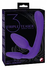 Анатомический страпон с анальным отростком Triple Teaser 20