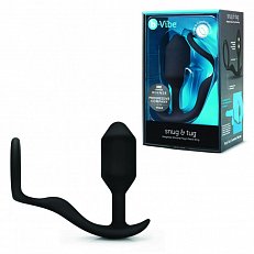 Анальная втулка B-Vibe Snug & Tug со смещенным центром тяжести и кольцом на мошонку из силикона