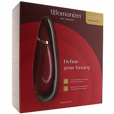Бесконтактный клиторальный стимулятор Womanizer Premium 2 бордовый