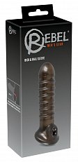 Насадка Rebel Dick & Ball Sleeve на пенис и мошонку черная