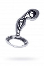 Анальная пробка Toyfa Metal из металла с ручкой-кольцом 12 см
