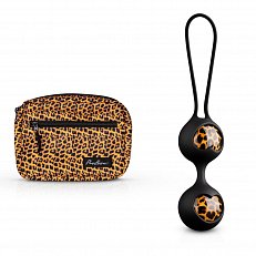 Вагинальные шарики Panthra Maha Zane Geisha Balls с сумочкой леопардовое