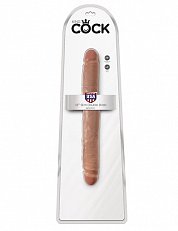 Фаллоимитатор King Cock двусторонний из ПВХ коричневый 31,4 см